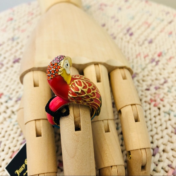 Brand new Juicy Couture Enamel Parrot Ring with Rhinestones - Picture 3 of 4